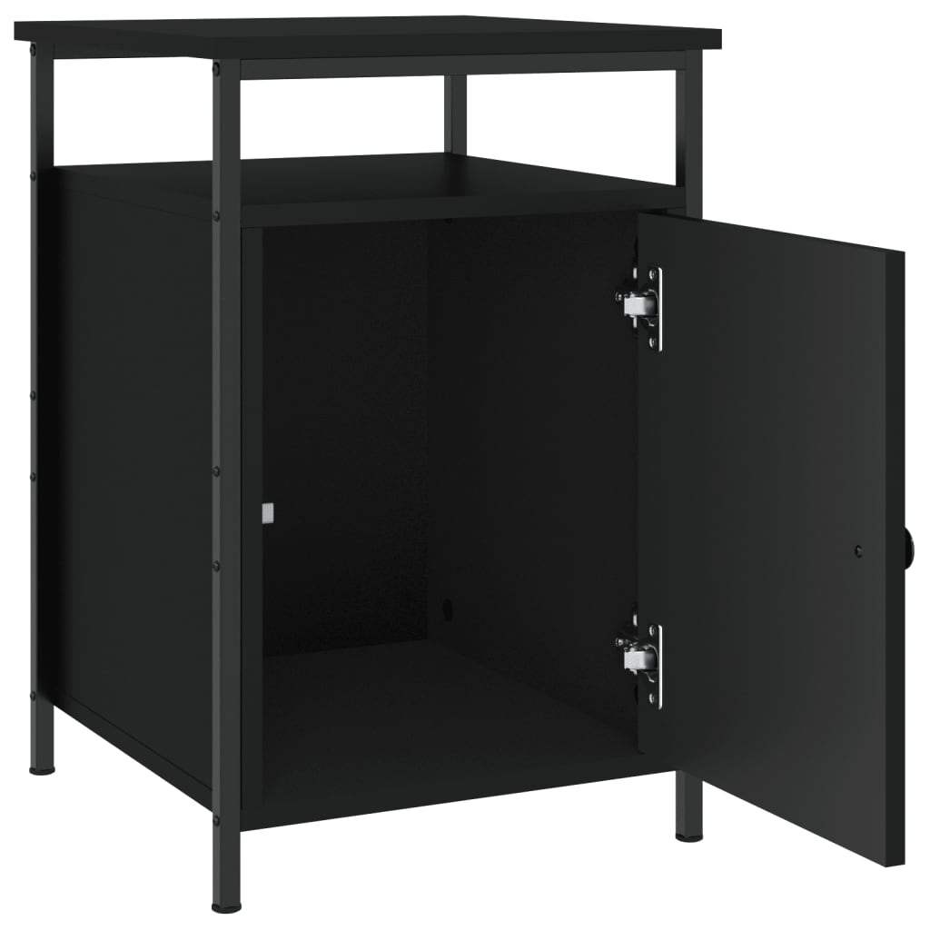Nattbord 2 stk svart 40x42x60 cm konstruert tre