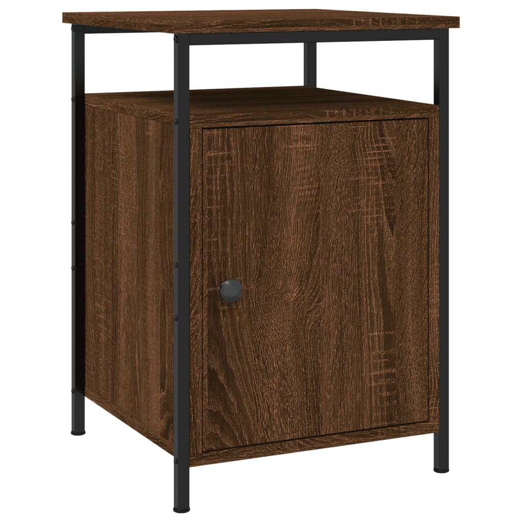 Nattbord 2 stk brun eik 40x42x60 cm konstruert tre