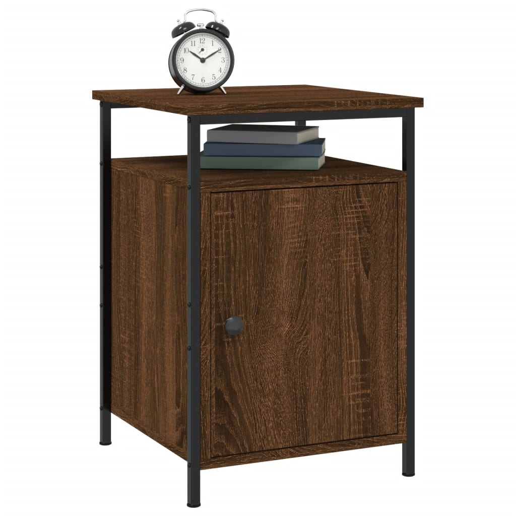 Nattbord 2 stk brun eik 40x42x60 cm konstruert tre