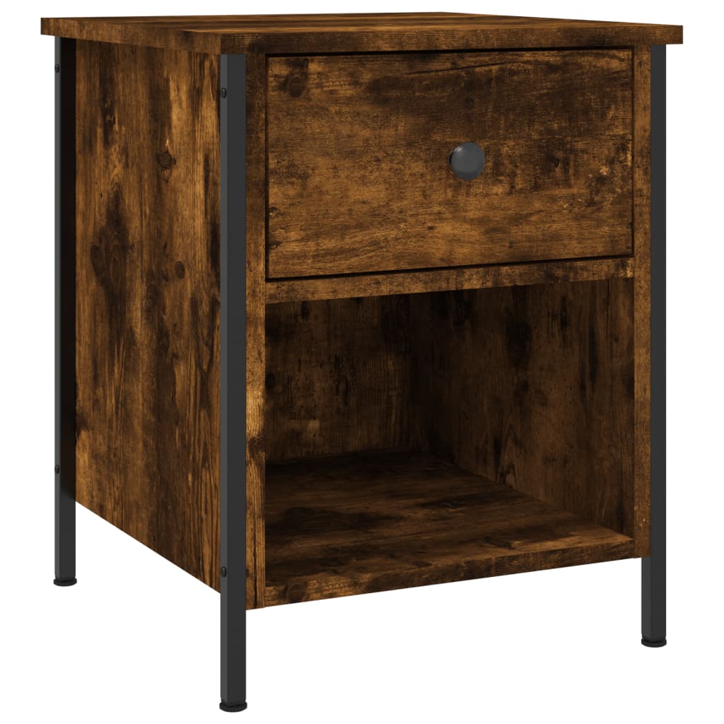 Nattbord 2 stk røkt eik 40x42x50 cm konstruert tre