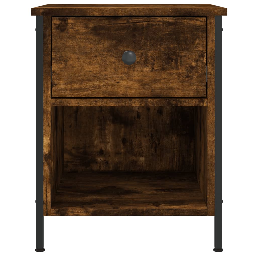 Nattbord 2 stk røkt eik 40x42x50 cm konstruert tre