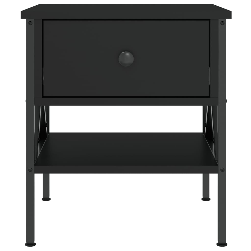 Nattbord 2 stk svart 40x42x45 cm konstruert tre