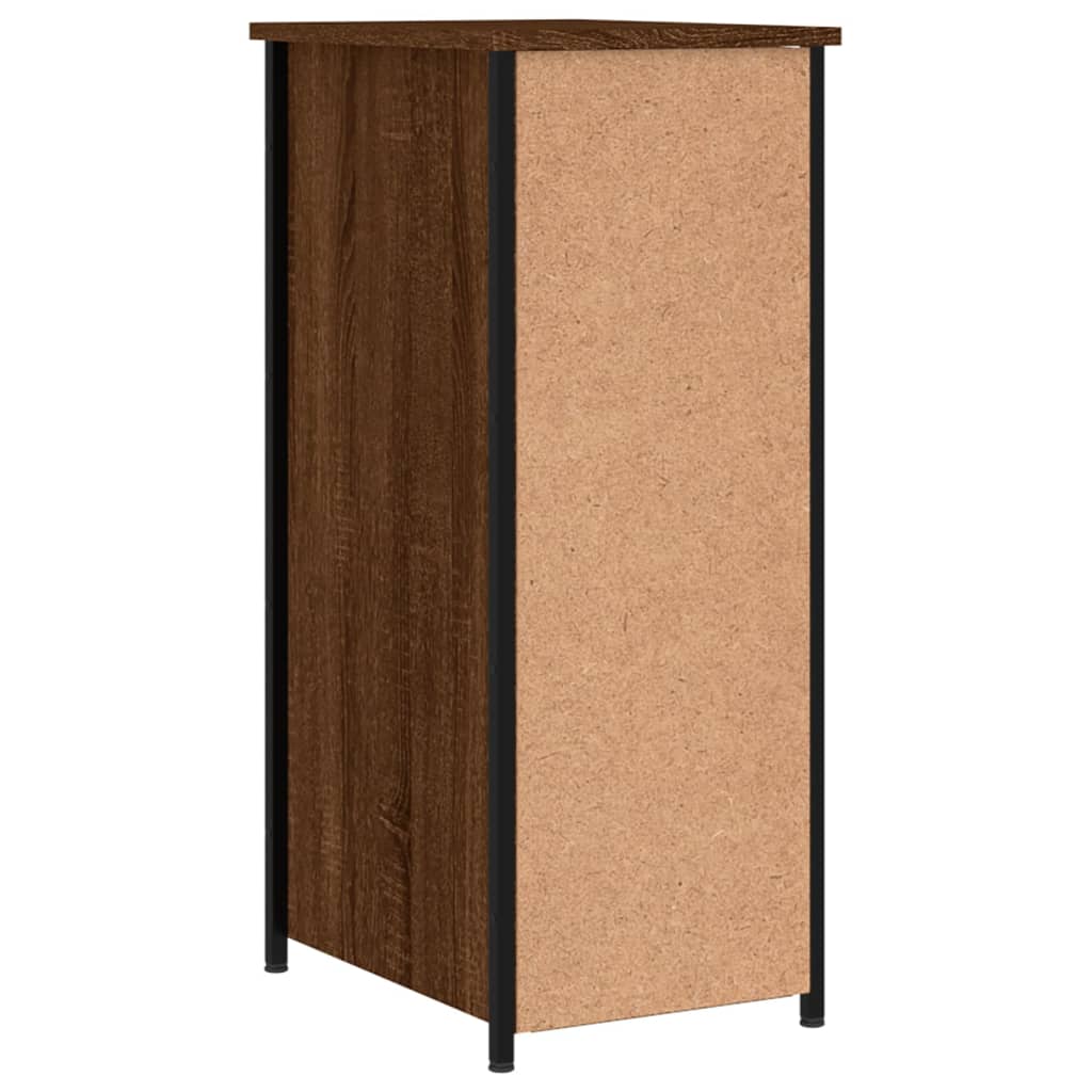 Nattbord 2 stk brun eik 32x42x80 cm konstruert tre