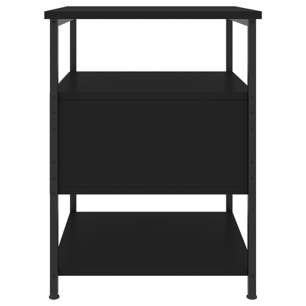 Nattbord 2 stk svart 40x42x56 cm konstruert tre