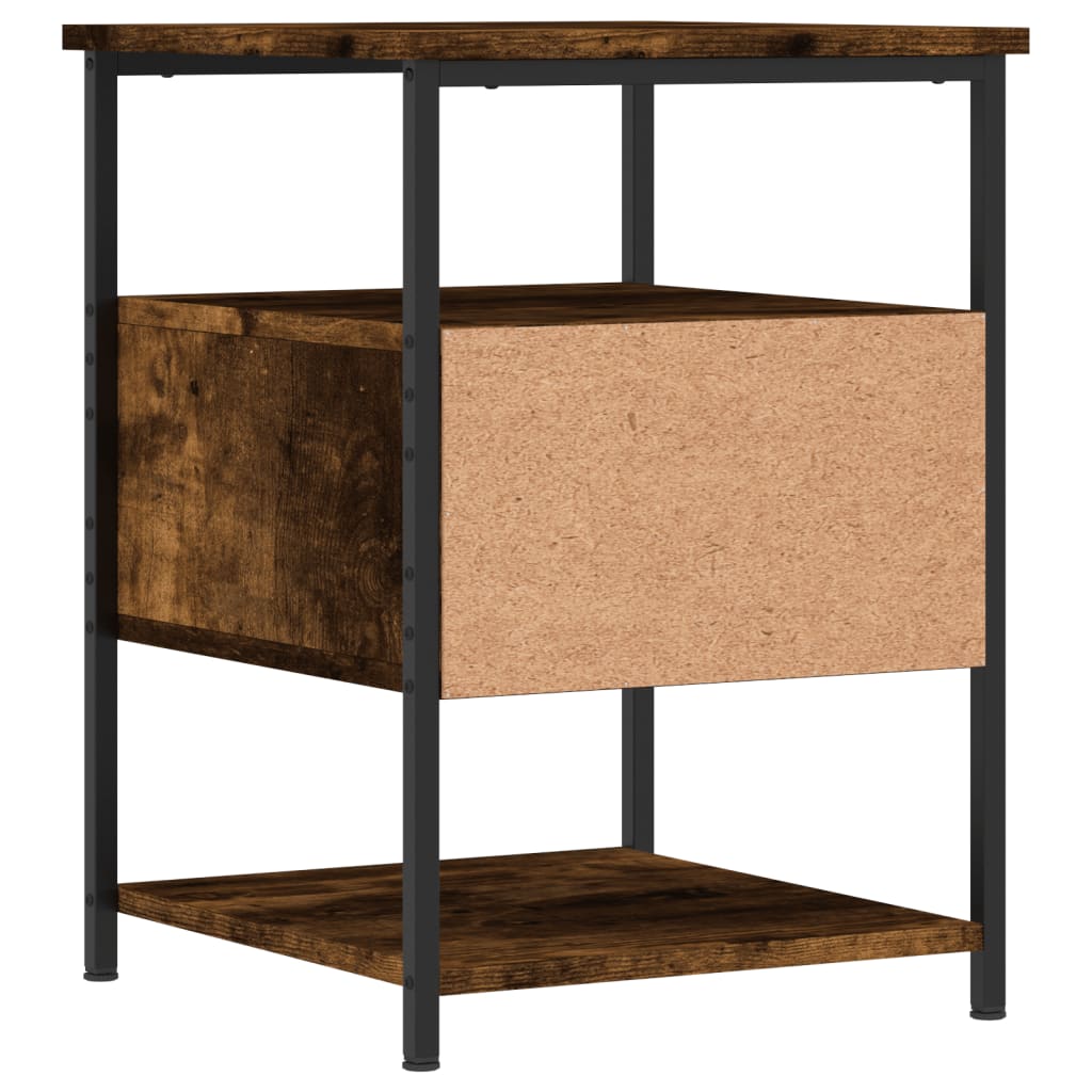 Nattbord 2 stk røkt eik 40x42x56 cm konstruert tre