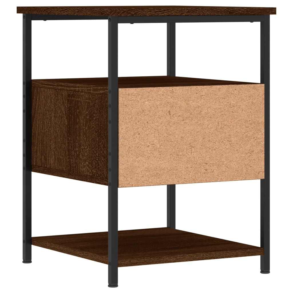 Nattbord 2 stk brun eik 40x42x56 cm konstruert tre