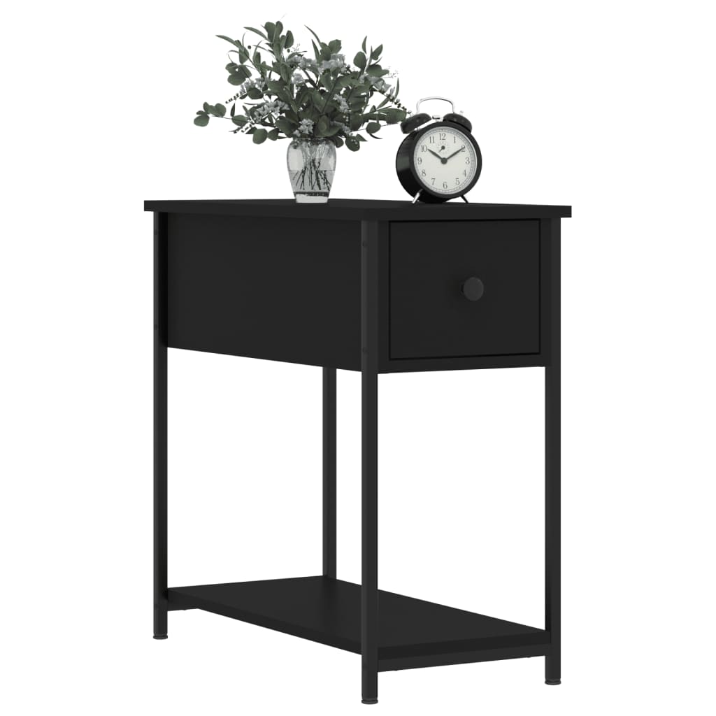 Nattbord svart 30x60x60 cm konstruert tre