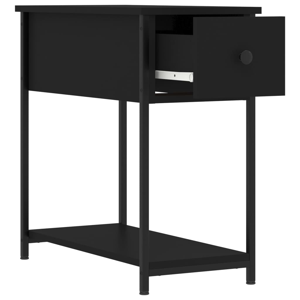 Nattbord 2 stk svart 30x60x60 cm konstruert tre