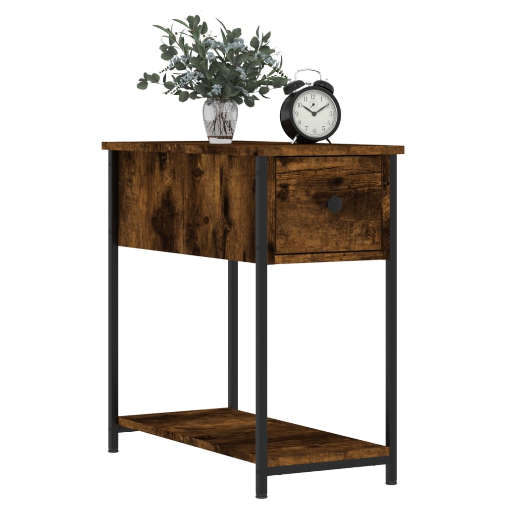 Nattbord 2 stk røkt eik 30x60x60 cm konstruert tre