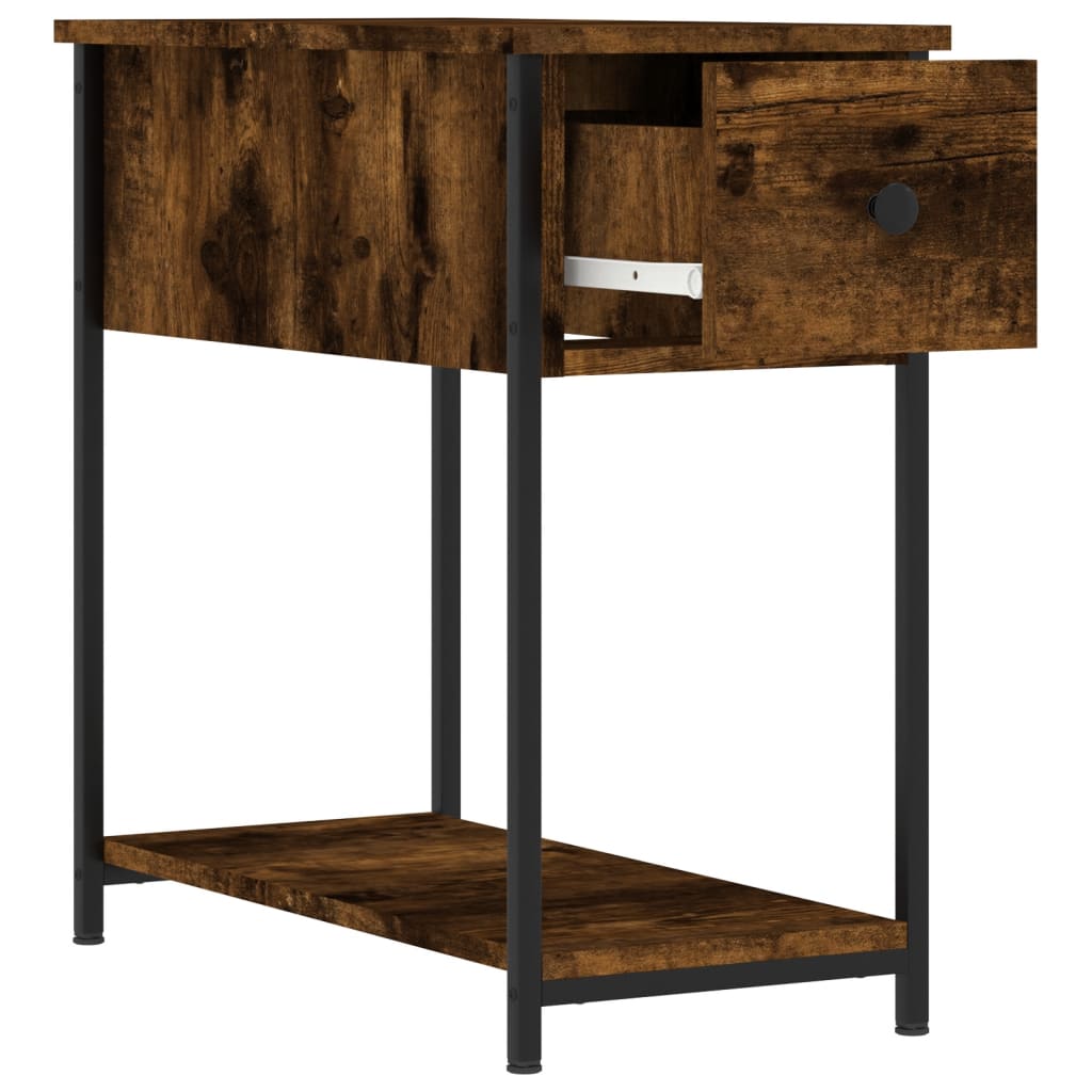 Nattbord 2 stk røkt eik 30x60x60 cm konstruert tre