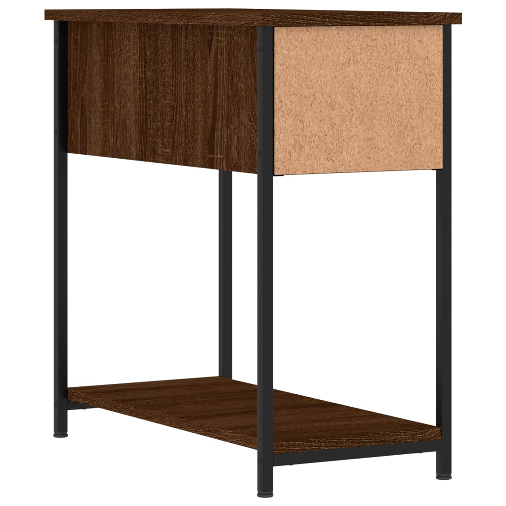 Nattbord 2 stk brun eik 30x60x60 cm konstruert tre