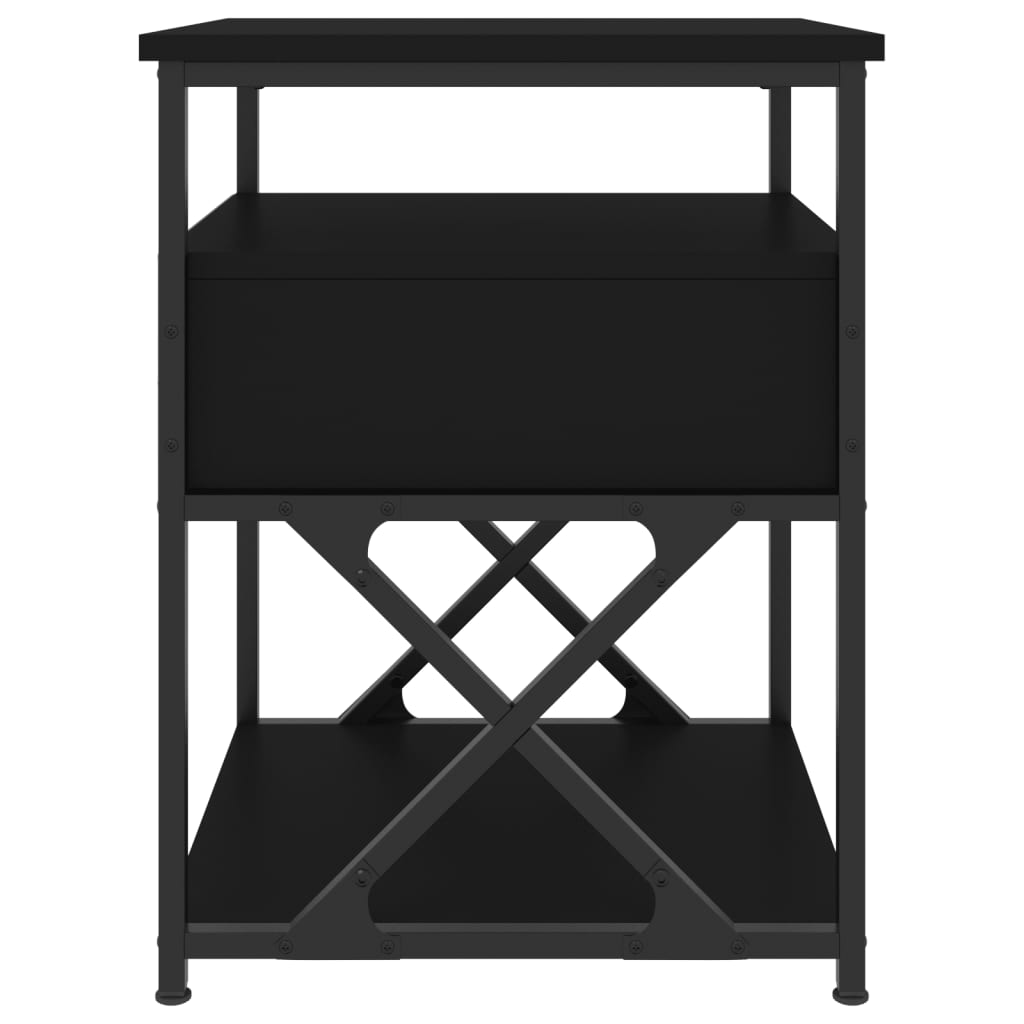 Nattbord 2 stk svart 40x42x55 cm konstruert tre