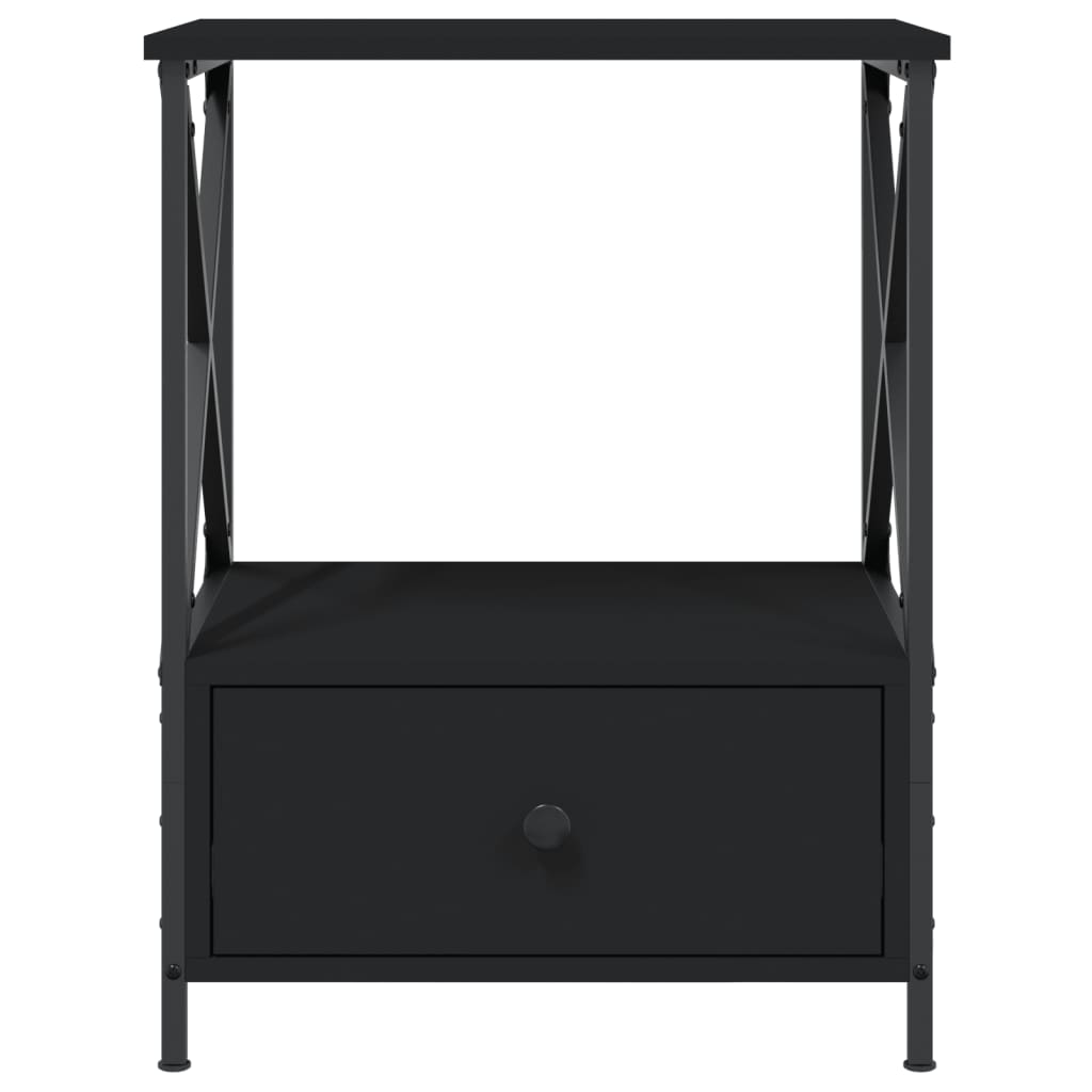 Nattbord 2 stk svart 50x41x65 cm konstruert tre