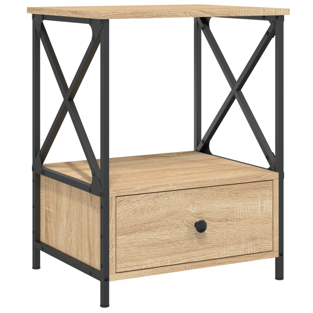 Nattbord 2 stk sonoma eik 50x41x65 cm konstruert tre