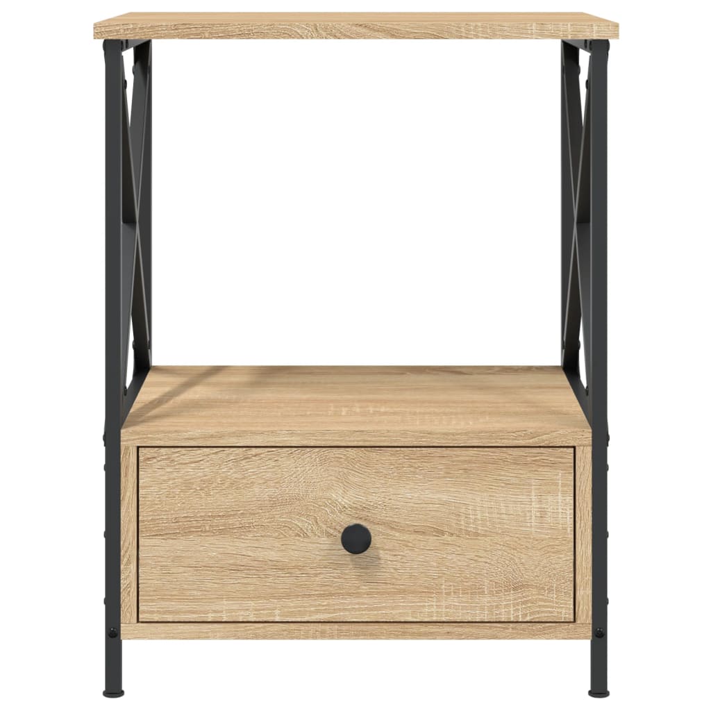 Nattbord 2 stk sonoma eik 50x41x65 cm konstruert tre