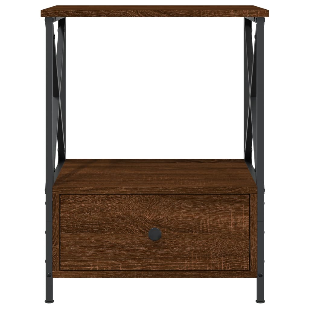 Nattbord brun eik 50x41x65 cm konstruert tre