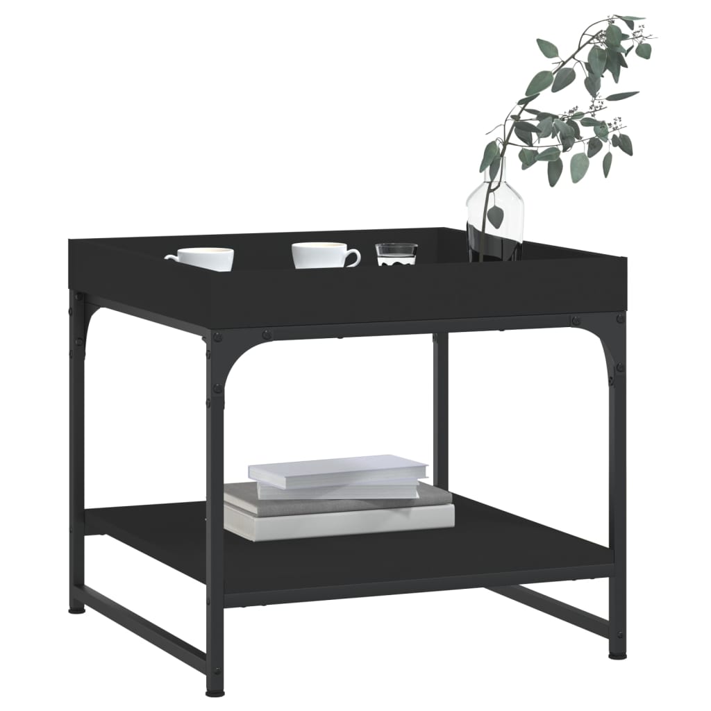 Salongbord svart 49,5x49,5x45 cm konstruert tre