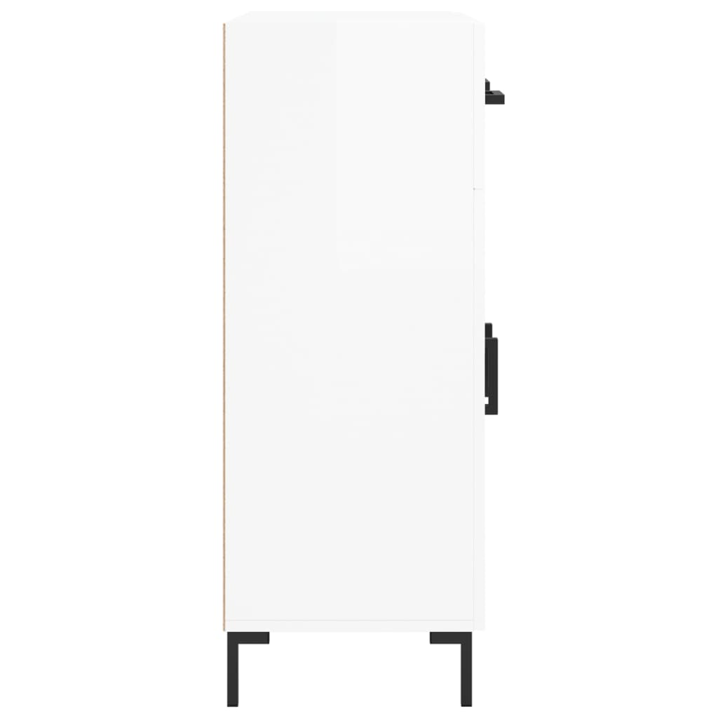 Skjenk høyglans hvit 69,5x34x90 cm konstruert tre