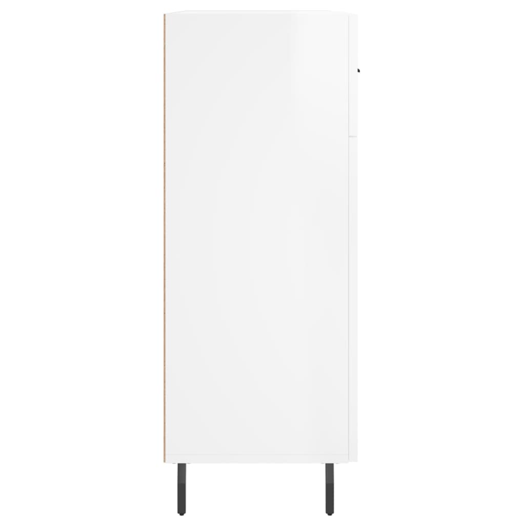 Skjenk høyglans hvit 69,5x34x90 cm konstruert tre
