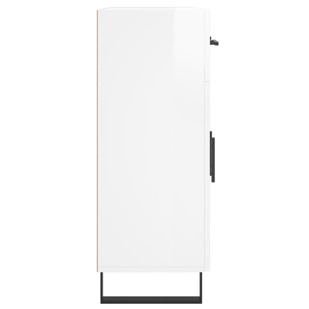 Skjenk høyglans hvit 69,5x34x90 cm konstruert tre