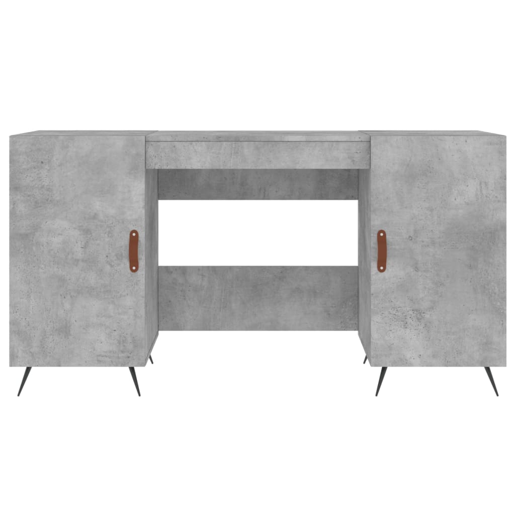 Skrivebord betonggrå 140x50x75 cm konstruert tre