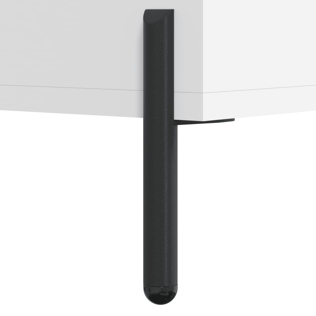Skrivebord hvit 140x50x75 cm konstruert tre