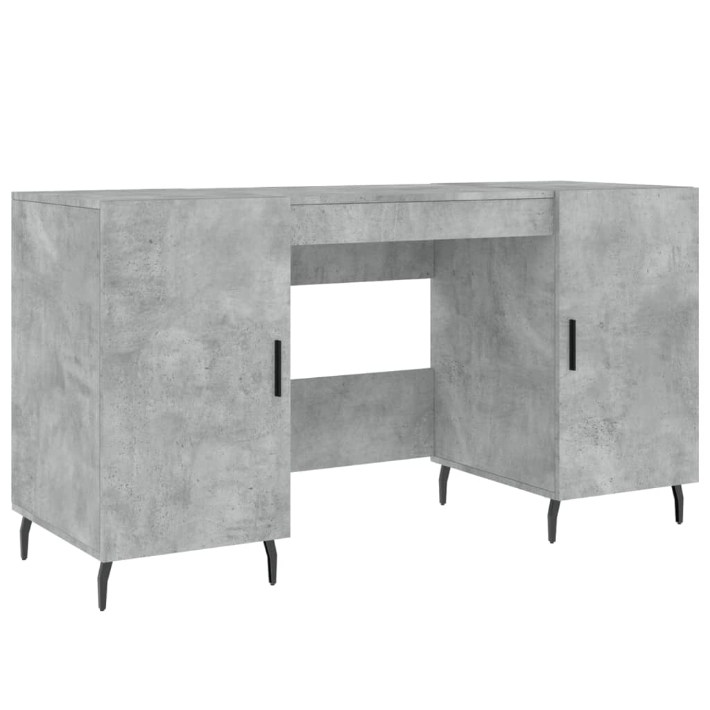 Skrivebord betonggrå 140x50x75 cm konstruert tre