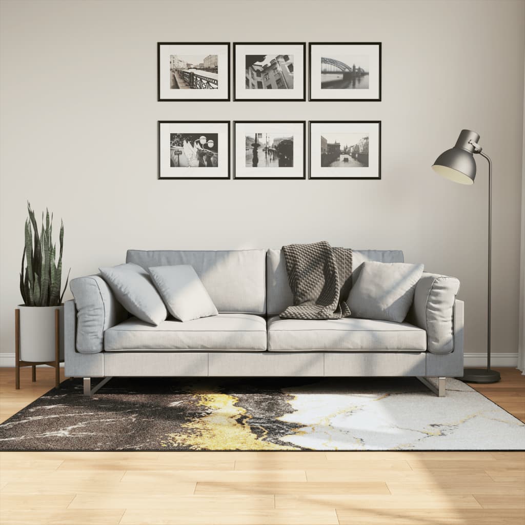 Teppe vaskbart flerfarget 120x180 cm