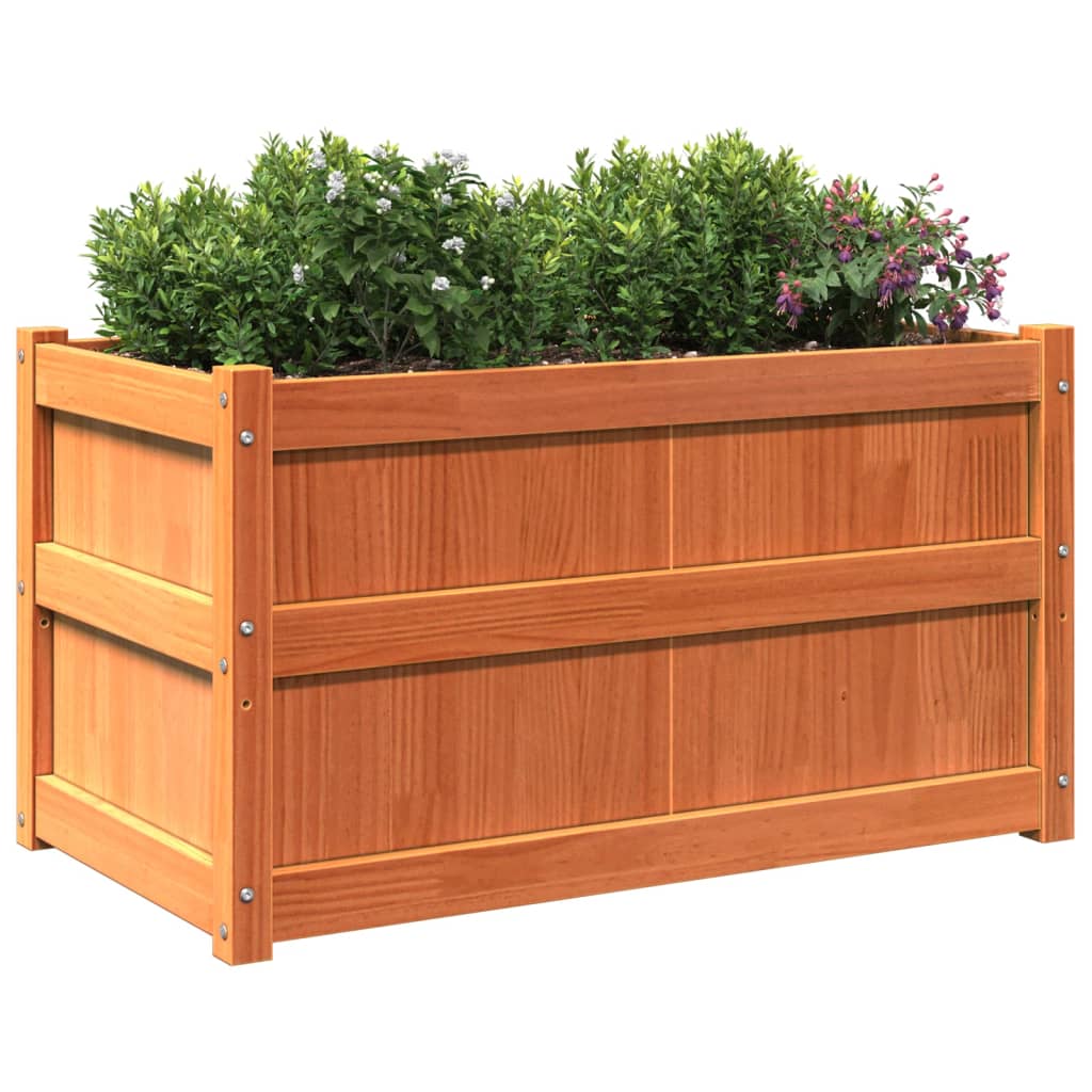 Hageplantekasse voksbrun 90x50x50 cm heltre furu