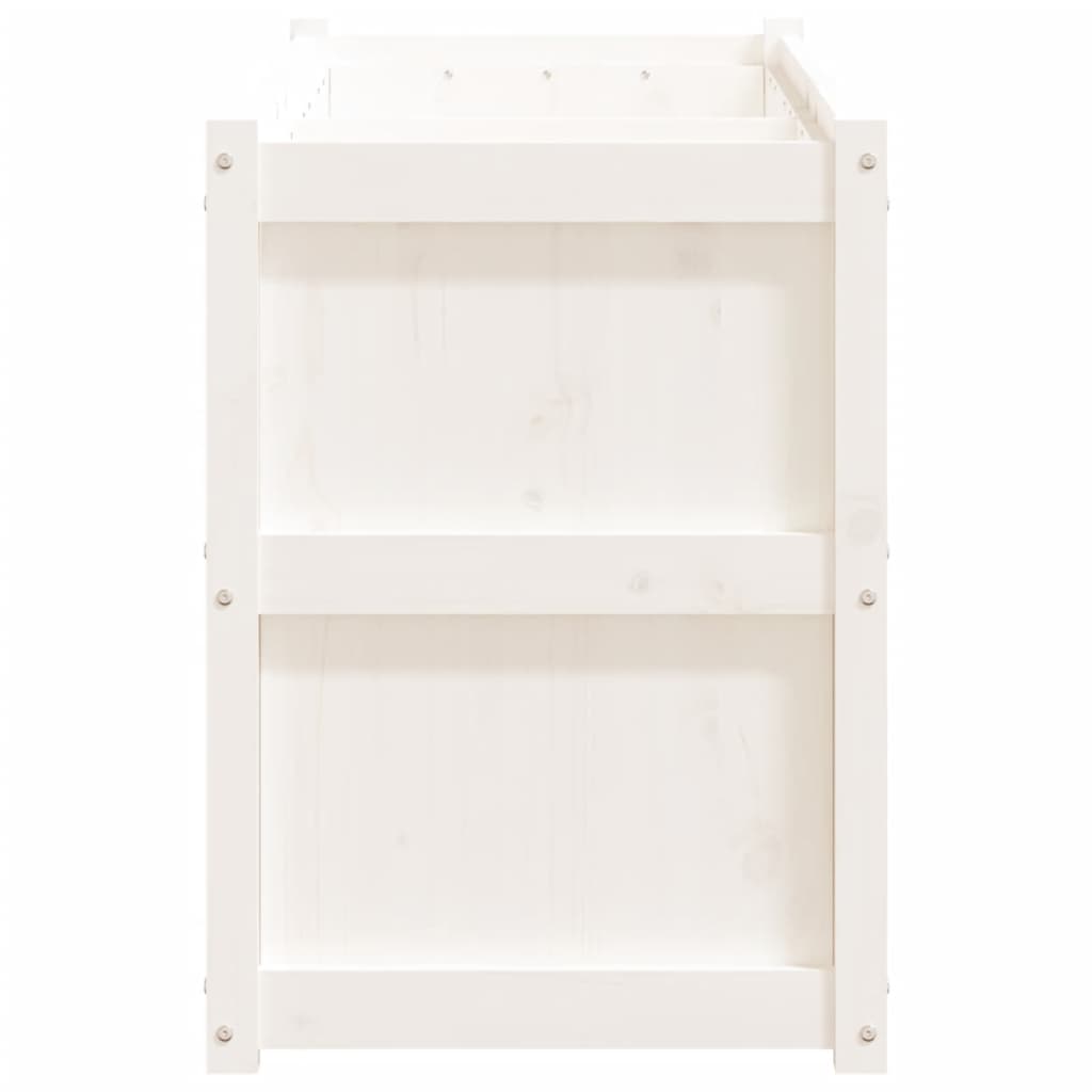 Hageplantekasse hvit 150x50x70 cm heltre furu