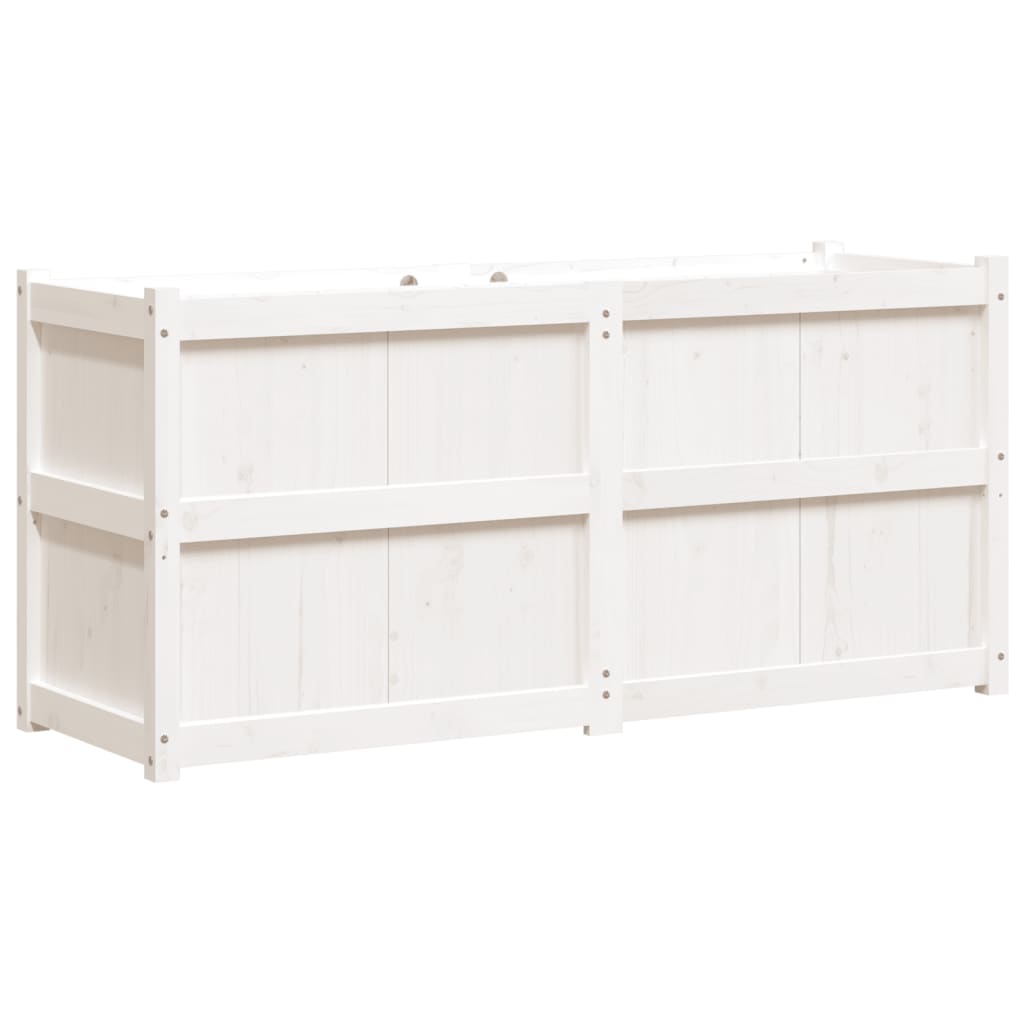 Hageplantekasse hvit 150x50x70 cm heltre furu