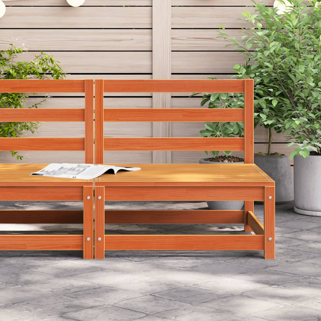 Hagesofa uten armlener voksbrun 70x70x67 cm heltre furu
