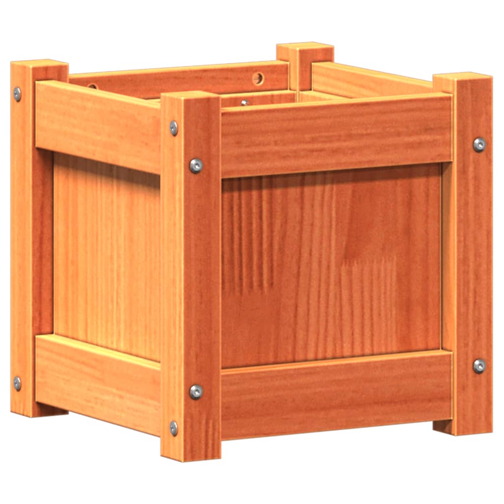 Hageplantekasse voksbrun 31x31x31 cm heltre furu
