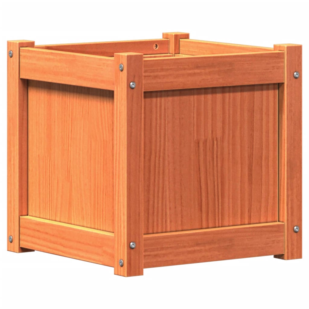 Hageplantekasse voksbrun 40x40x40 cm heltre furu