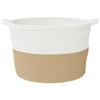 Skittentøyskurv beige og hvit Ø60x36 cm bomull