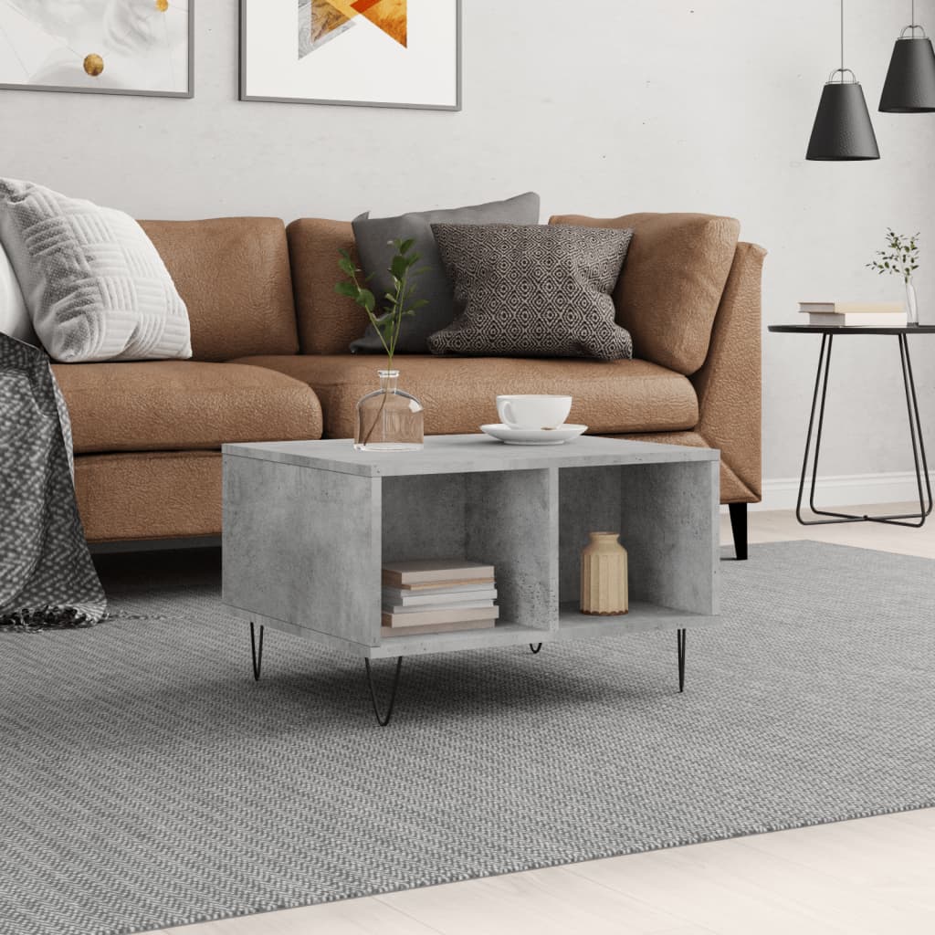 Salongbord betonggrå 60x50x36,5 cm konstruert tre