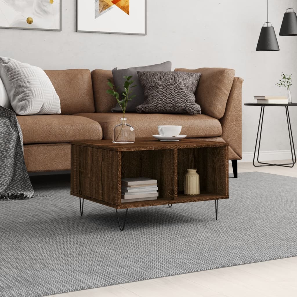 Salongbord brun eik 60x50x36,5 cm konstruert tre