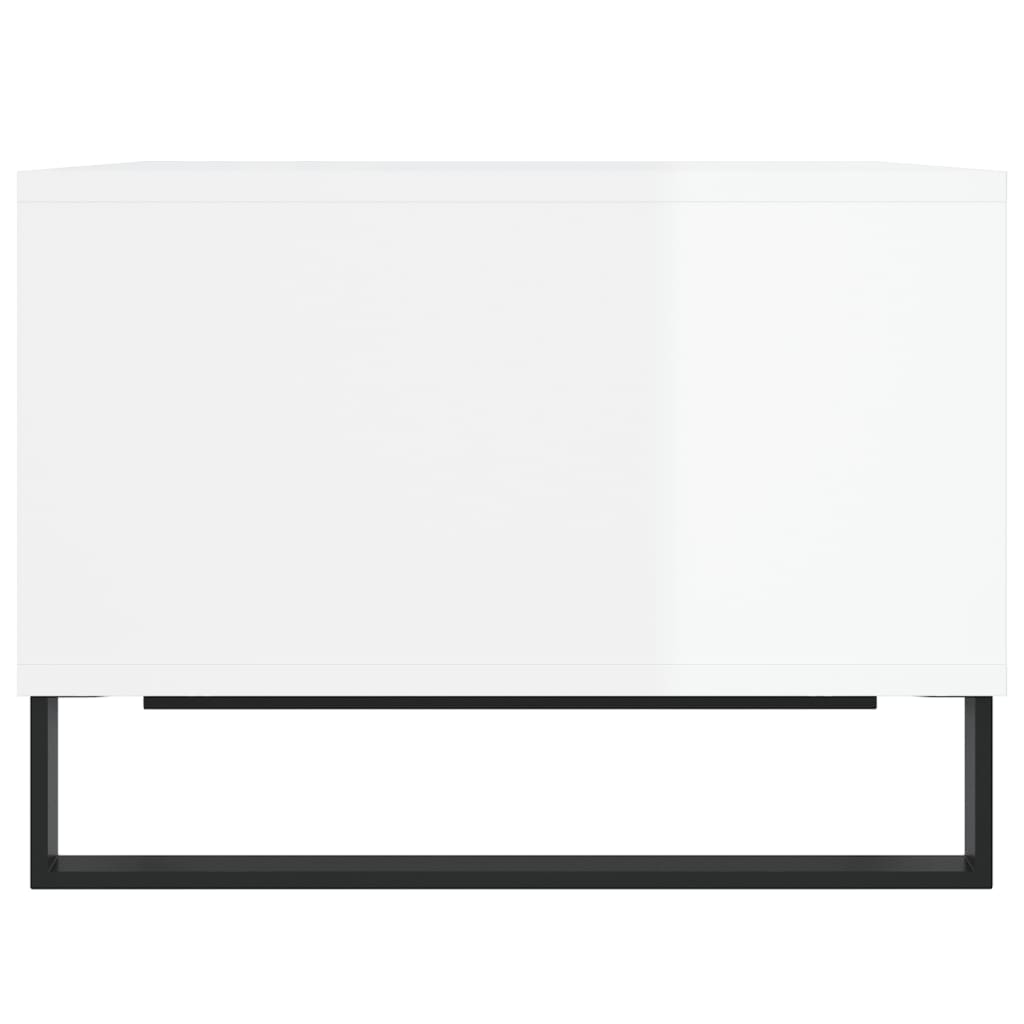 Salongbord høyglans hvit 60x50x36,5 cm konstruert tre