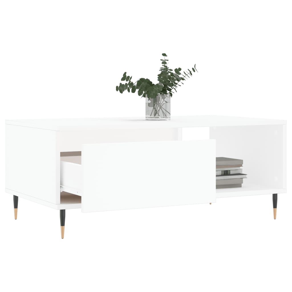 Salongbord hvit 90x50x36,5 cm konstruert tre