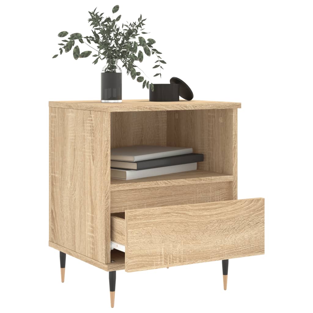 Nattbord 2 stk sonoma eik 40x35x50 cm konstruert tre