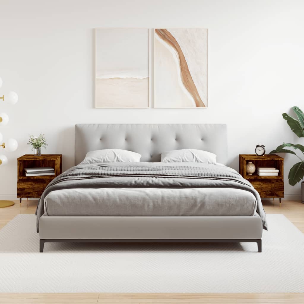 Nattbord 2 stk røkt eik 40x35x50 cm konstruert tre