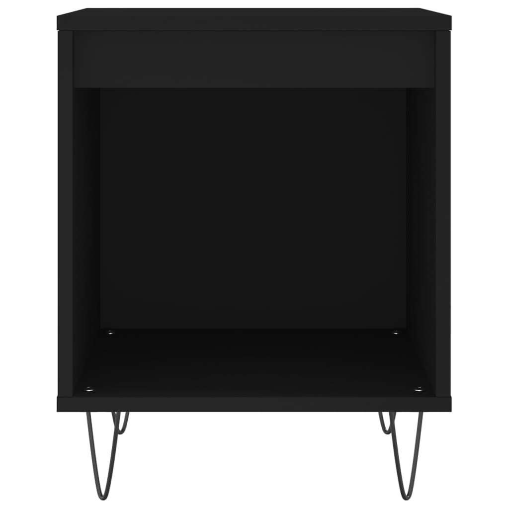 Nattbord 2 stk svart 40x35x50 cm konstruert tre