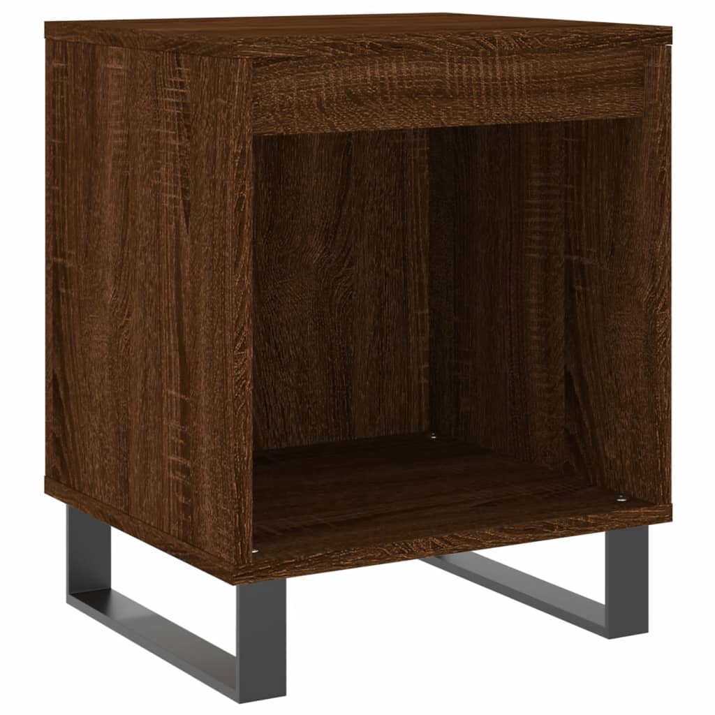 Nattbord 2 stk brun eik 40x35x50 cm konstruert tre