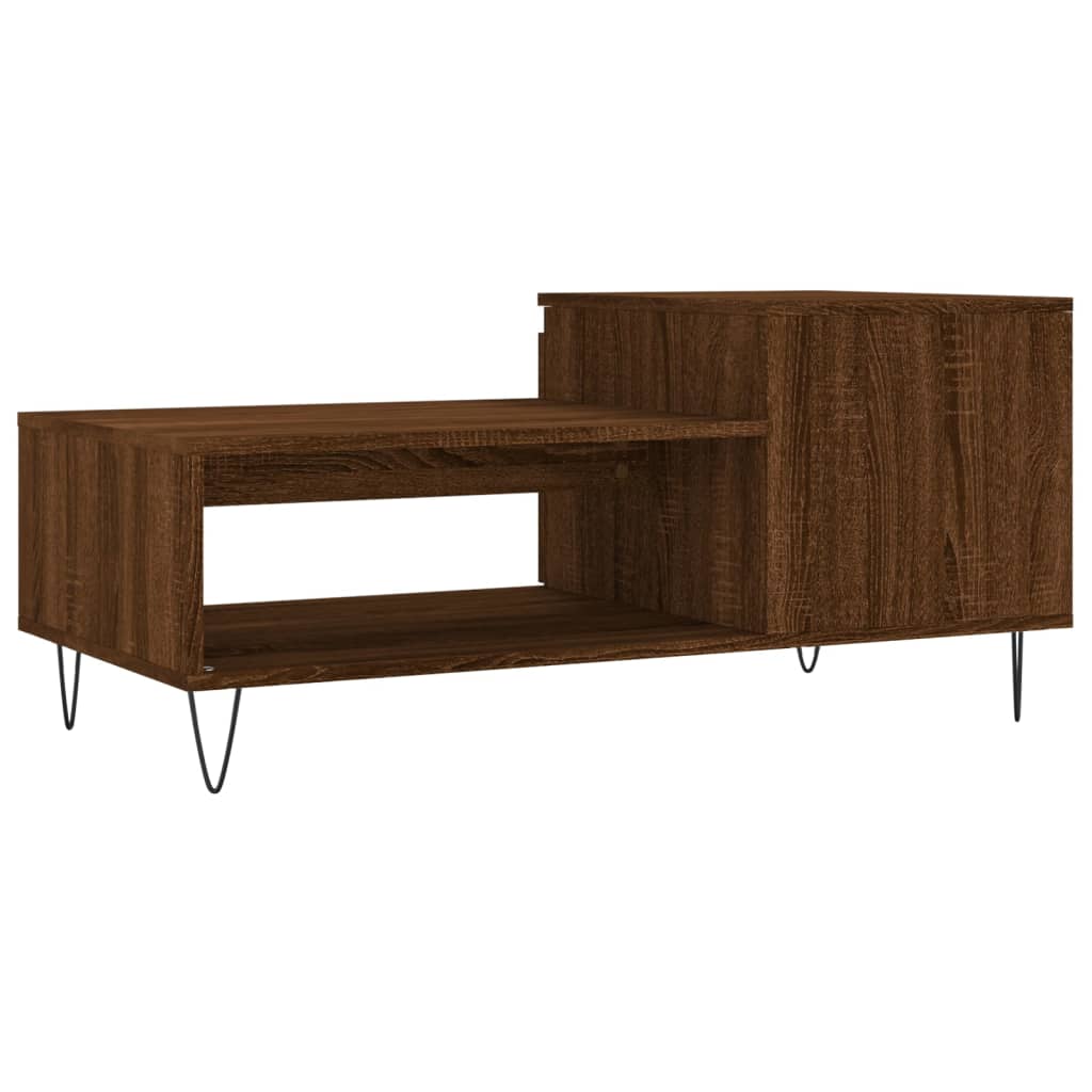 Salongbord brun eik 100x50x45 cm konstruert tre