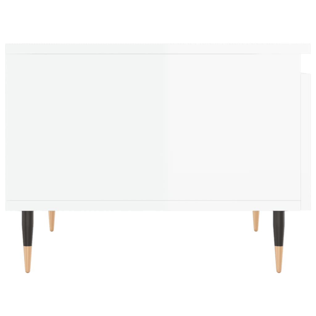 Salongbord 2 stk høyglans hvit 50x46x35 cm konstruert tre