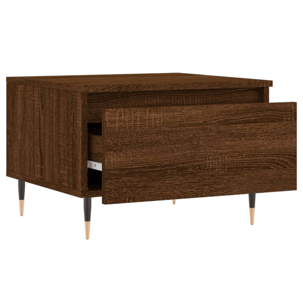 Salongbord 2 stk brun eik 50x46x35 cm konstruert tre