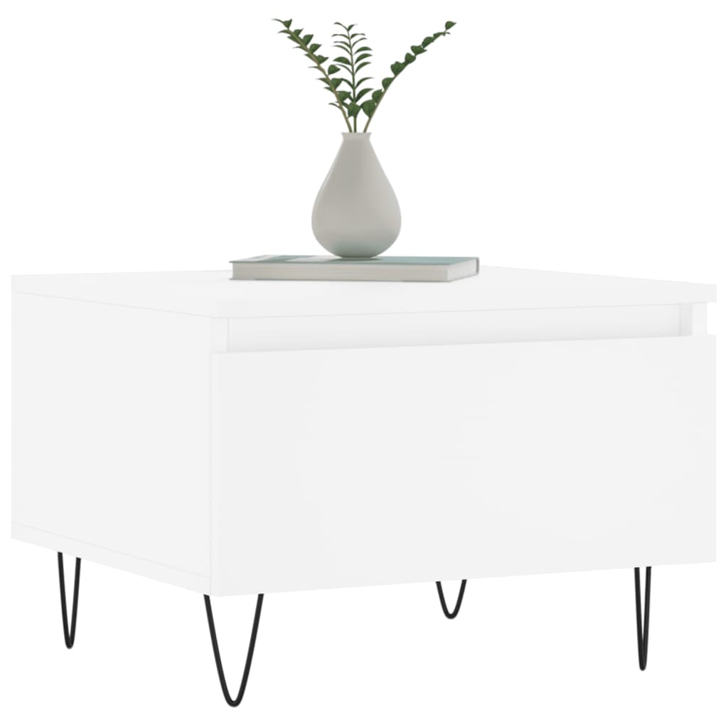 Salongbord 2 stk hvit 50x46x35 cm konstruert tre