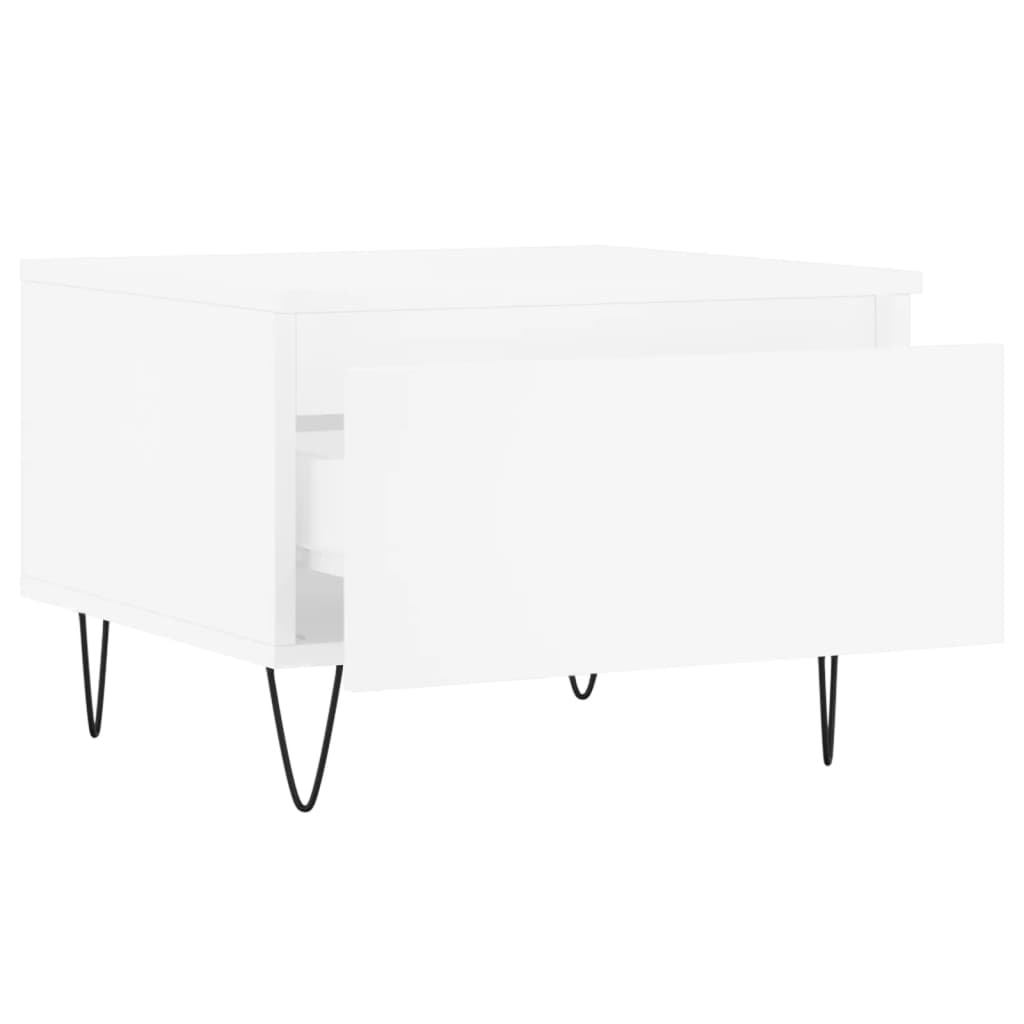 Salongbord 2 stk hvit 50x46x35 cm konstruert tre