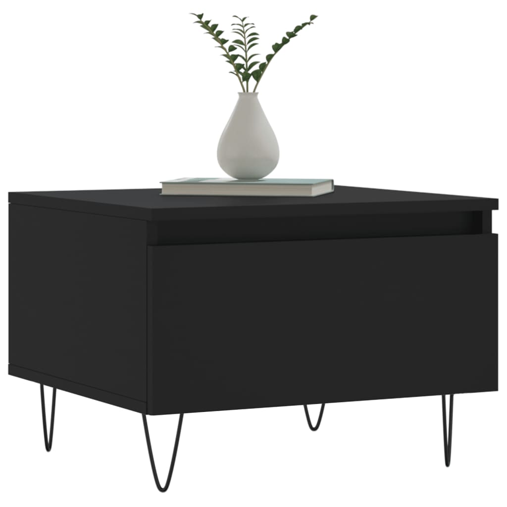 Salongbord 2 stk svart 50x46x35 cm konstruert tre