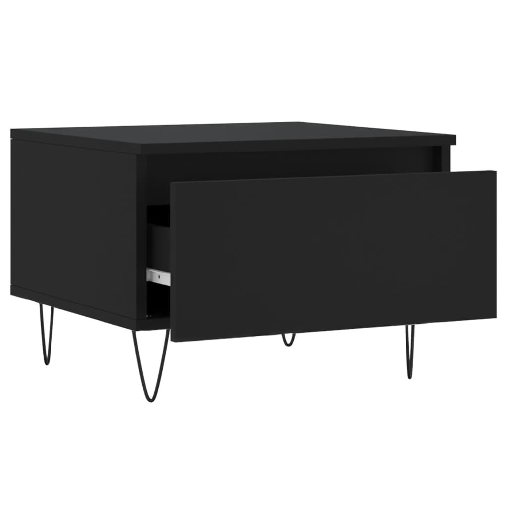 Salongbord 2 stk svart 50x46x35 cm konstruert tre